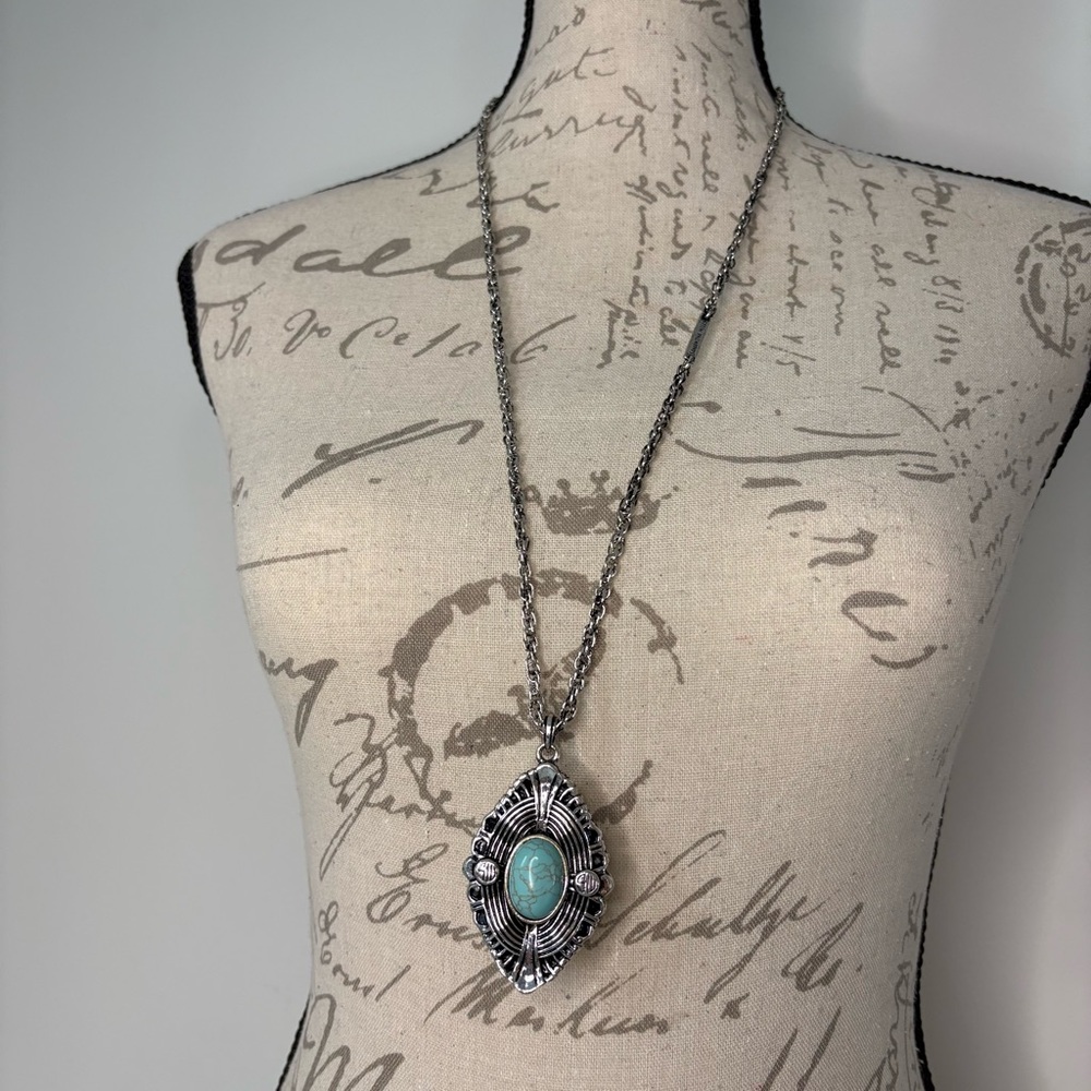 Samantha Wills Turquoise/Silver Pendant Vintage Necklace - Picture 11 of 12